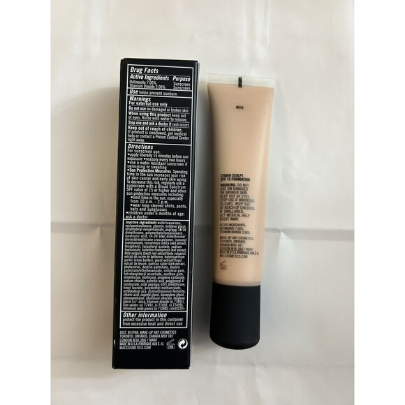 New MAC NC15 studio sculpt spf15 foundation Broad spectrum 1.3 fl oz - Picture 2 of 2